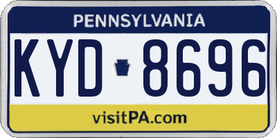 PA license plate KYD8696