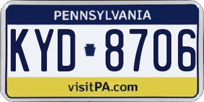 PA license plate KYD8706