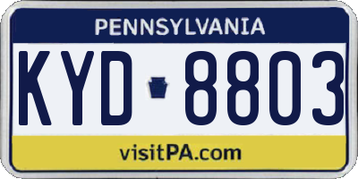 PA license plate KYD8803