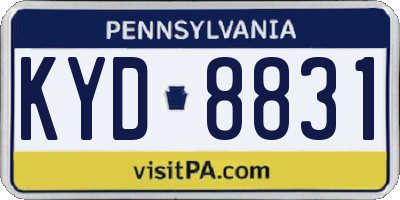 PA license plate KYD8831