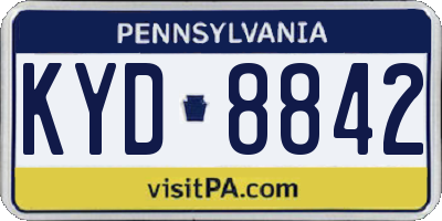 PA license plate KYD8842