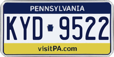 PA license plate KYD9522