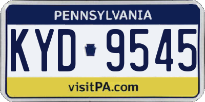 PA license plate KYD9545