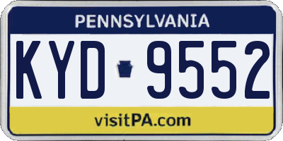 PA license plate KYD9552