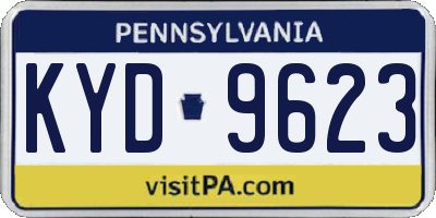 PA license plate KYD9623
