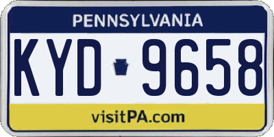 PA license plate KYD9658