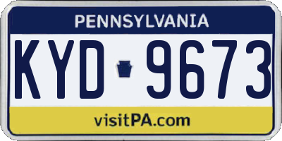 PA license plate KYD9673