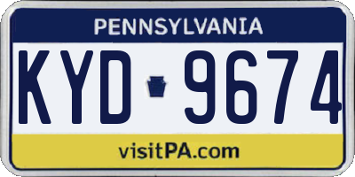 PA license plate KYD9674