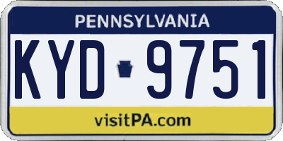 PA license plate KYD9751