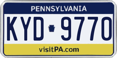 PA license plate KYD9770