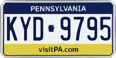 PA license plate KYD9795