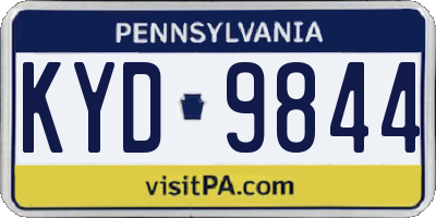 PA license plate KYD9844