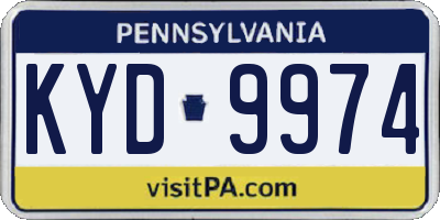 PA license plate KYD9974