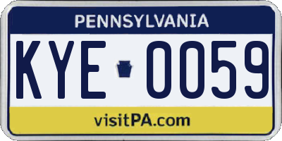 PA license plate KYE0059
