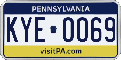 PA license plate KYE0069