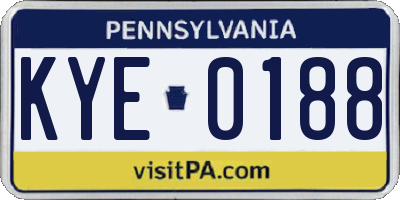 PA license plate KYE0188