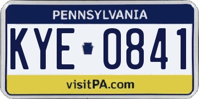PA license plate KYE0841