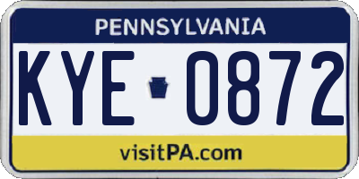 PA license plate KYE0872