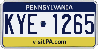 PA license plate KYE1265