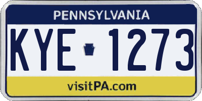 PA license plate KYE1273
