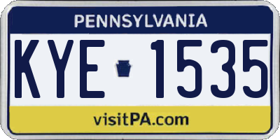 PA license plate KYE1535