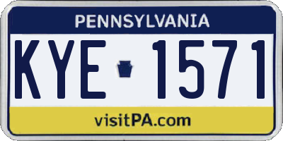 PA license plate KYE1571