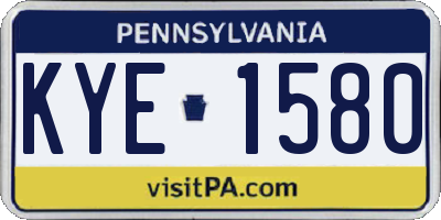 PA license plate KYE1580