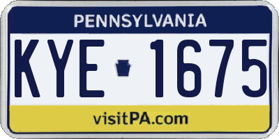 PA license plate KYE1675