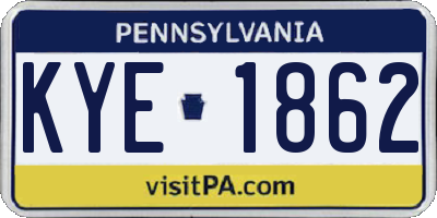 PA license plate KYE1862