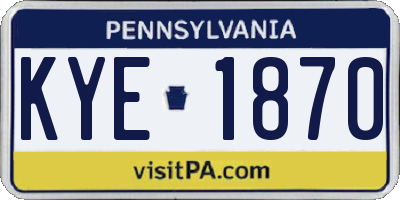 PA license plate KYE1870