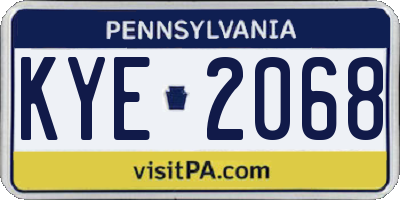 PA license plate KYE2068