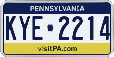 PA license plate KYE2214