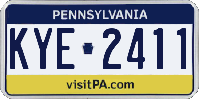 PA license plate KYE2411