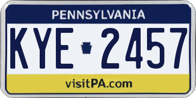 PA license plate KYE2457