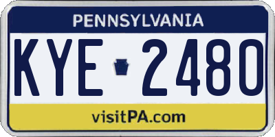 PA license plate KYE2480