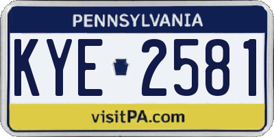 PA license plate KYE2581