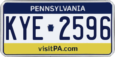 PA license plate KYE2596