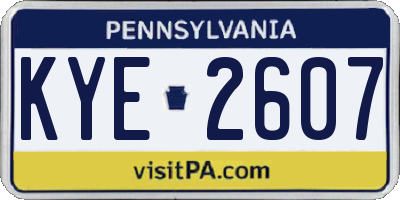 PA license plate KYE2607
