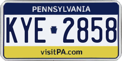 PA license plate KYE2858