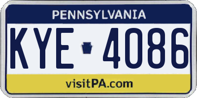 PA license plate KYE4086