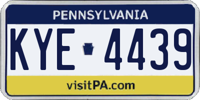 PA license plate KYE4439