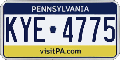 PA license plate KYE4775