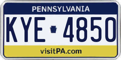 PA license plate KYE4850