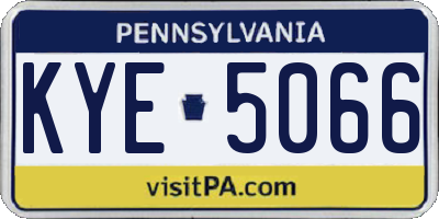 PA license plate KYE5066