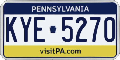 PA license plate KYE5270