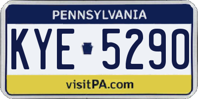 PA license plate KYE5290