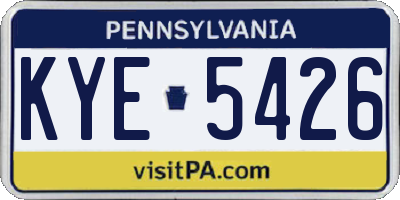 PA license plate KYE5426