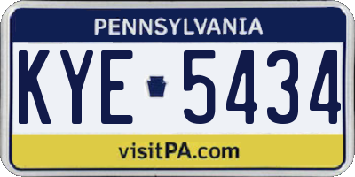PA license plate KYE5434