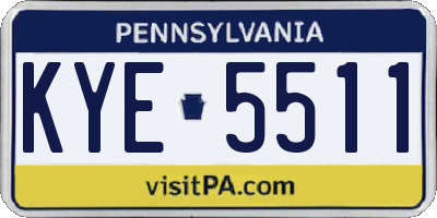PA license plate KYE5511
