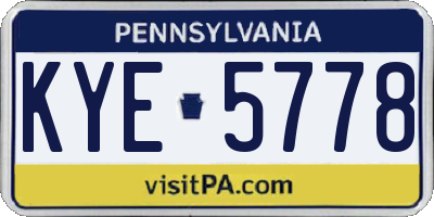 PA license plate KYE5778